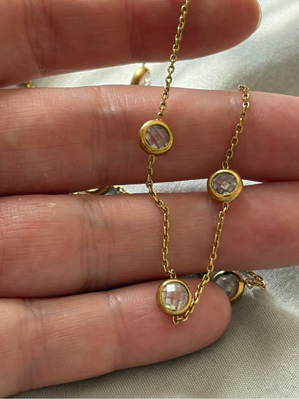 VINTAGE Juicy Couture necklace gold tone paved heart CZ - Picture 6 of 6